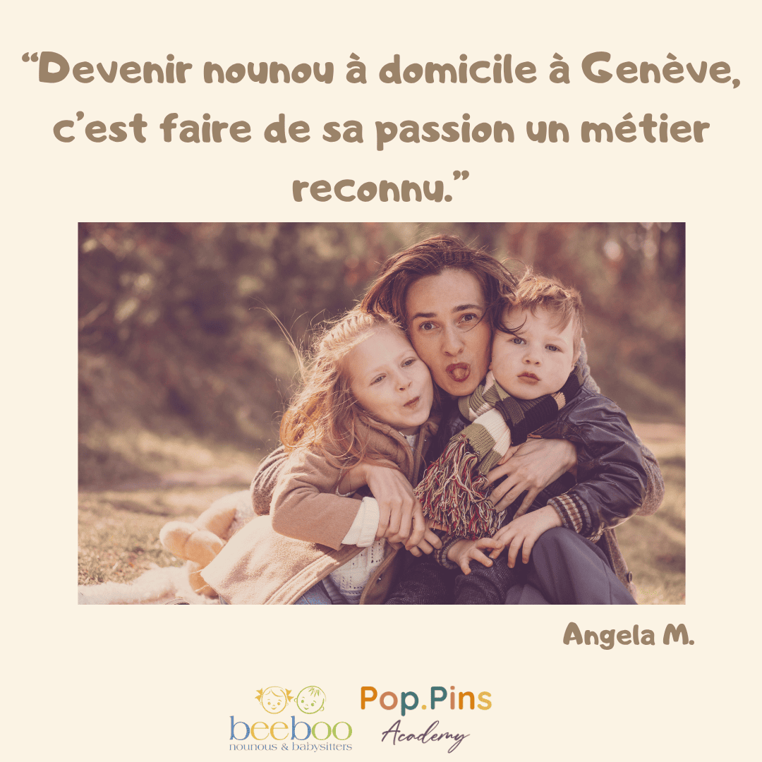 Angela partage son parcours inspirant : comment elle est passée de nounou passionnée à professionnelle reconnue grâce à la formation Pop.Pins Academy à Genève. Découvrez comment devenir nounou à domicile en Suisse, gagner en confiance et transformer votre passion pour les enfants en carrière épanouissante
