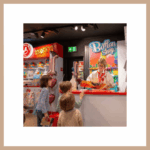 Selection of kids' gifts in Geneva toy stores. The Franz Carl Weber toy store, a Geneva institution.